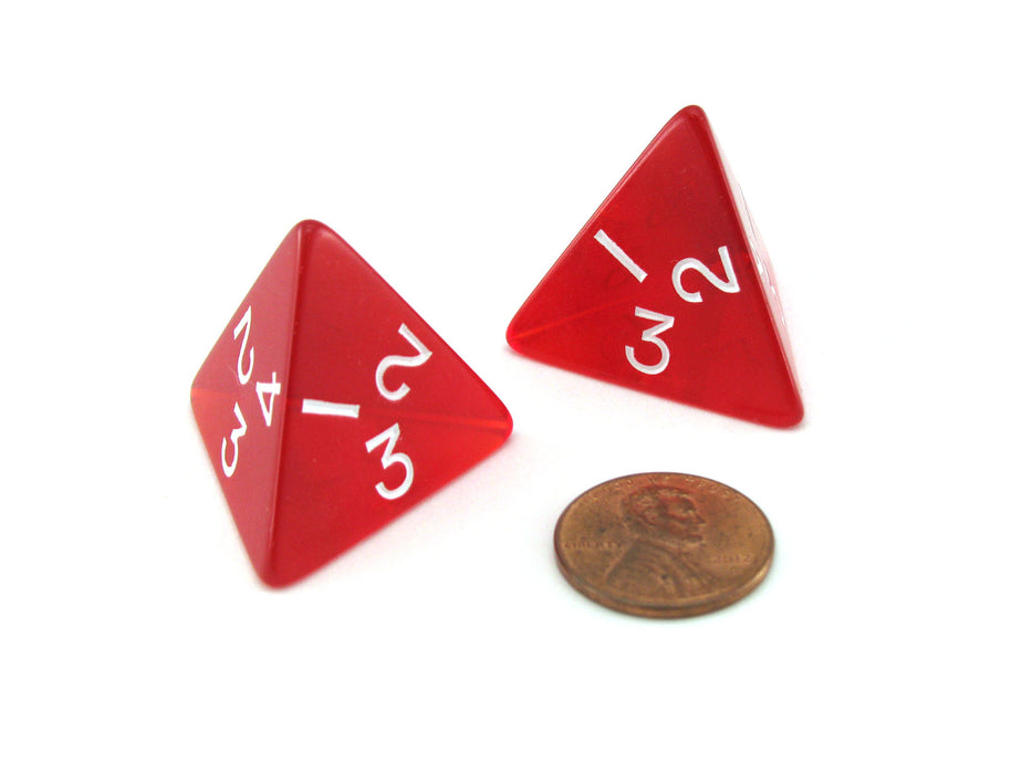 imperium sofa ventil Pack of 2 Jumbo 26mm D4 Transparent Dice - Red with White — Pippd