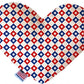 Patriotic Checkered Stars Canvas Squeaker Heart Dog Toy