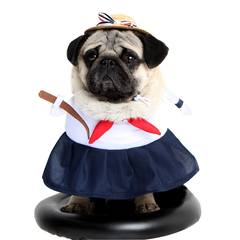 Sailor Costume With Red Bowknot For Your Cats And Dogs - Woof Apparel