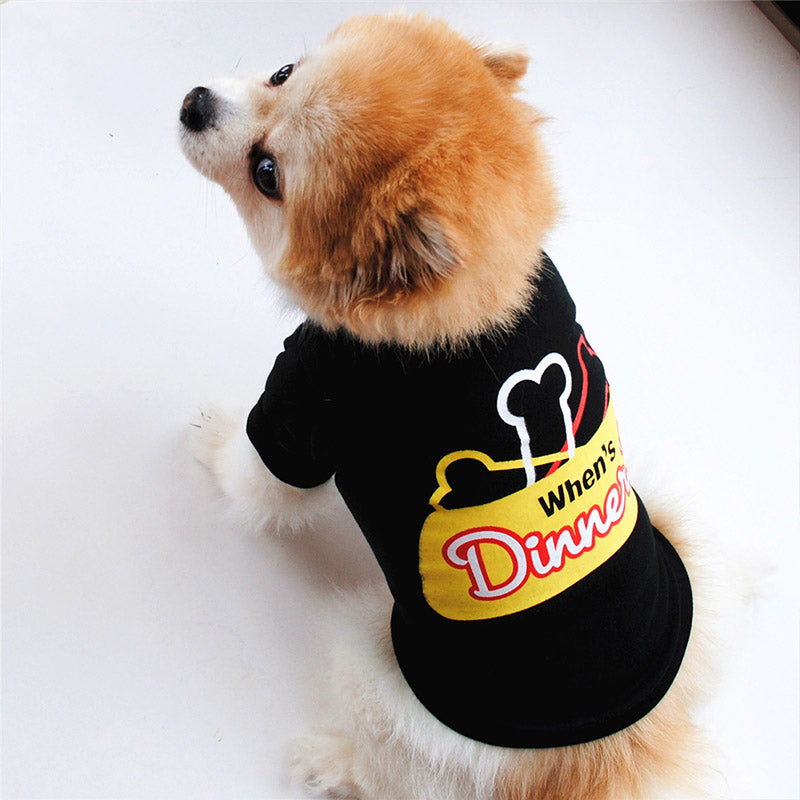 When's Dinner Dogs Platter With Bones Small Dog Shirt - Woof Apparel