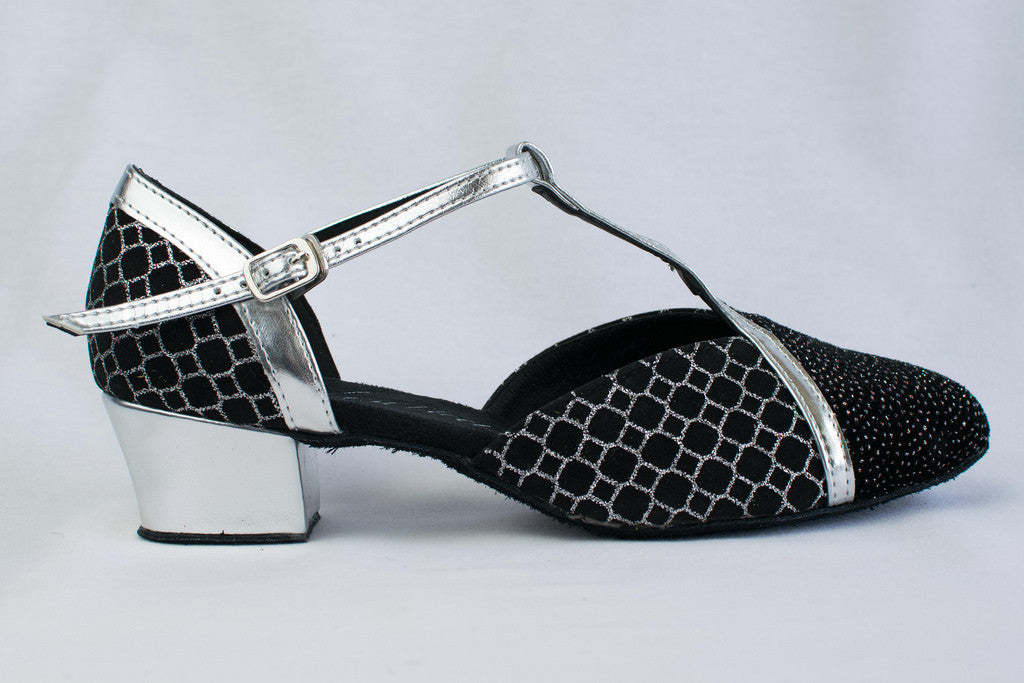 silver low heel wide fit shoes