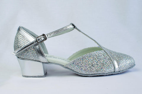 ladies wide fit silver shoes