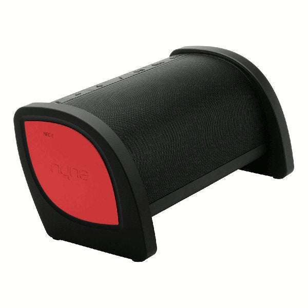 red and black bluetooth speaker