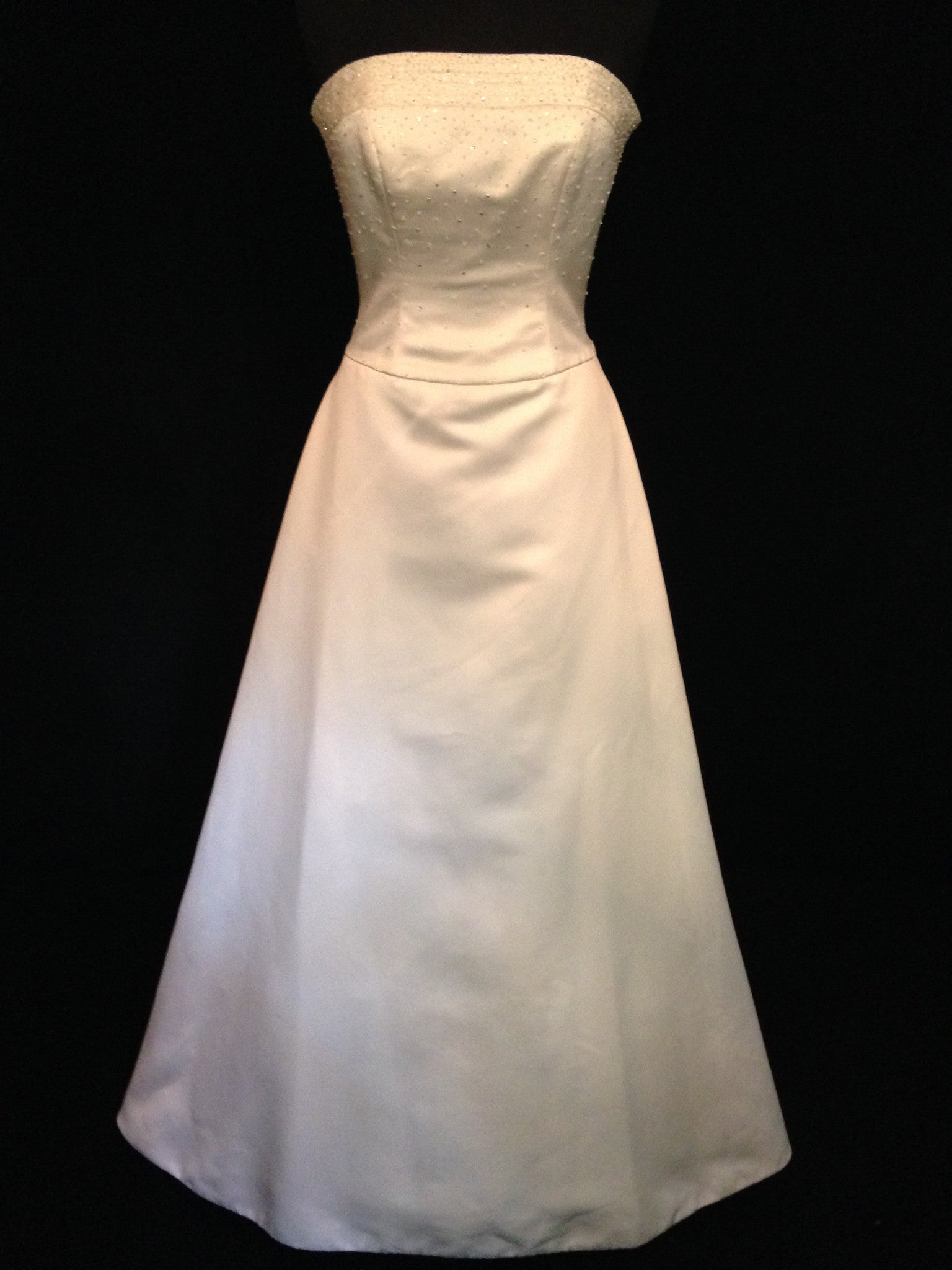 White Satin A Line Dress Online Sale 