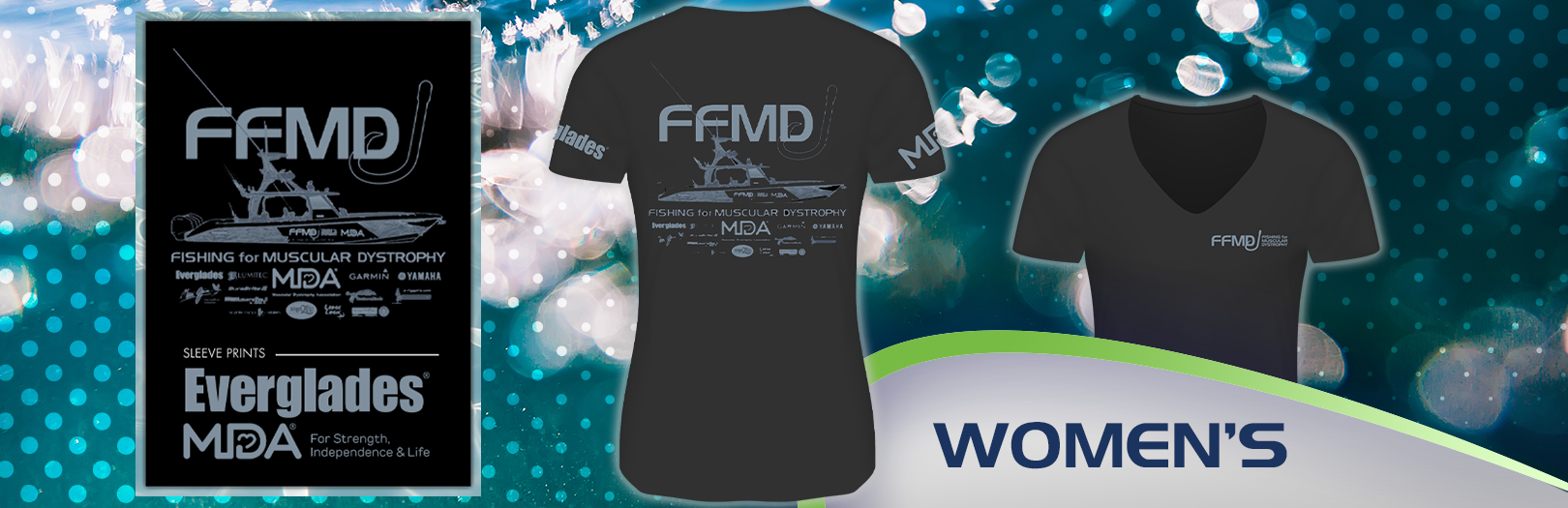 Women S V Neck Short Sleeve Ffmd Boat Performance Shirt Dri Fit Bla Fishing For Md Muscular Dystrophy