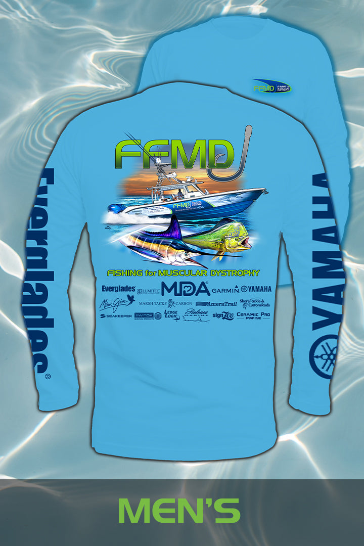 Long Sleeve FFMD Boat Marlin Dolphin Performance Shirt (Dri-Fit) - Whi –  Fishing for MD - Muscular Dystrophy