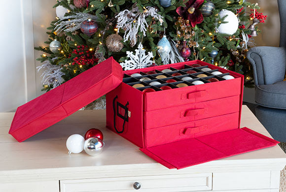 Santa's Bags Three Tray Ornament Storage Box