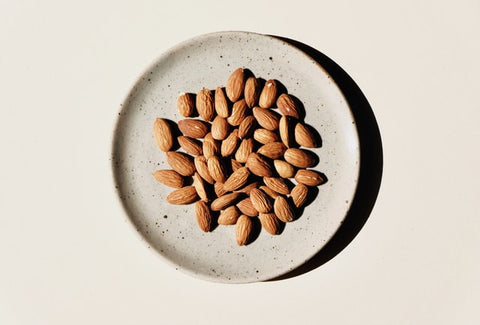 A bowl of almonds.