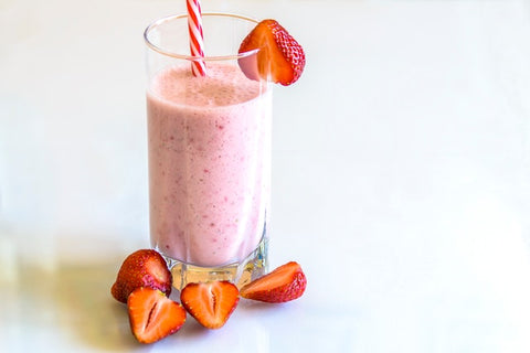 Strawberry protein shake.