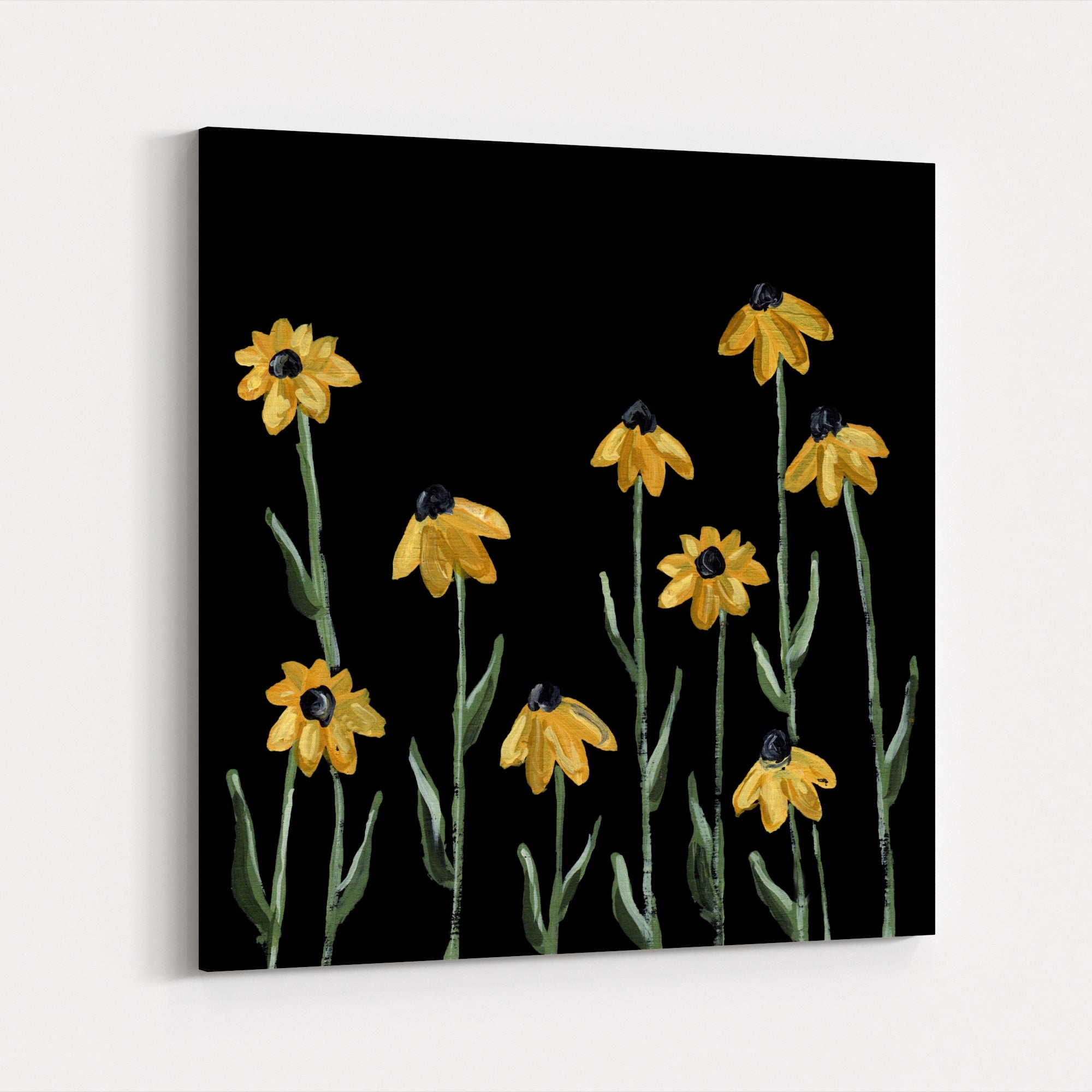 Black-eyed Susan Floral Botanical Canvas Wall Art Home Decor – Noir Gallery