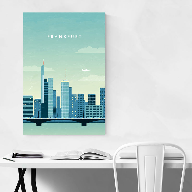 Frankfurt Germany Vintage Travel Art Print Poster Framed Wall Art