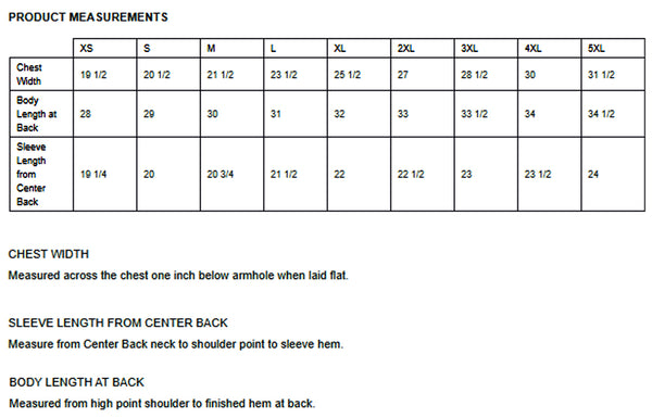 Polo Size Chart