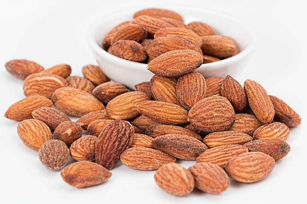 Nuts contain vitamin E which helps to fight skin-aging free radicals