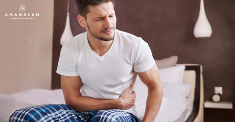 Man aching from leaky gut