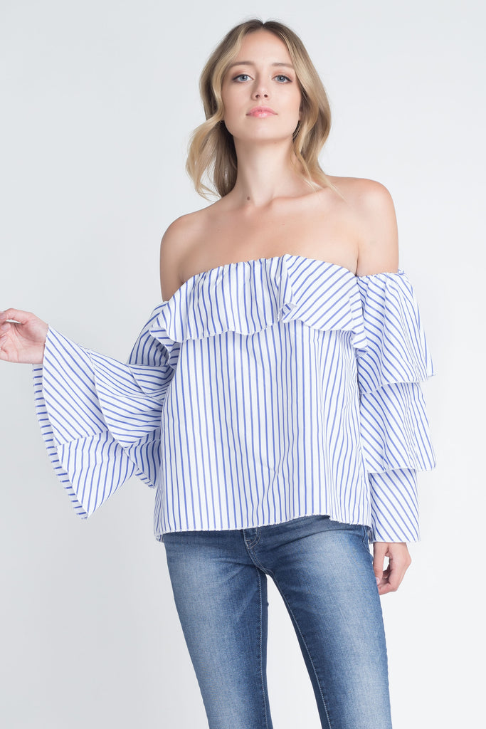 cold shoulder with ruffles