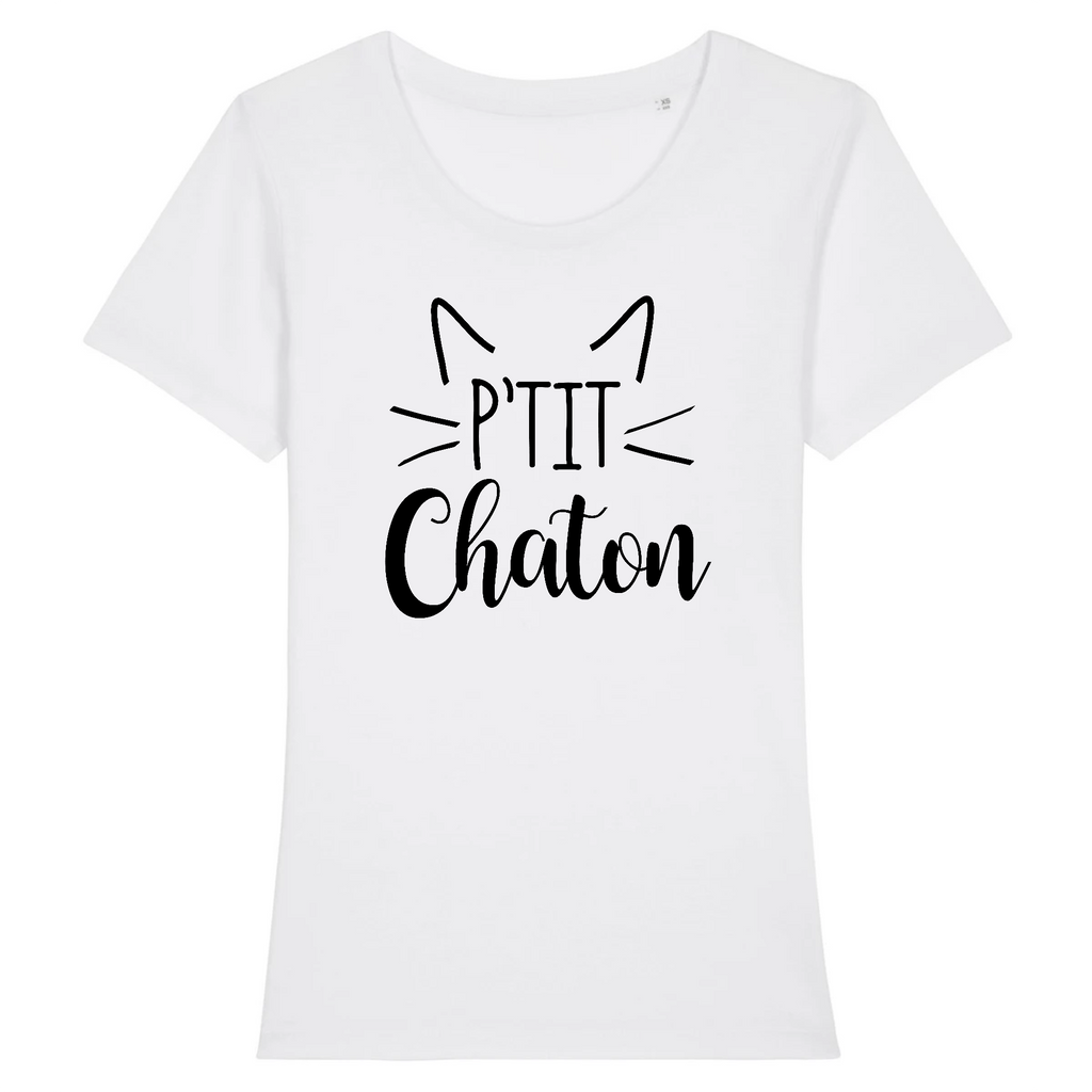 T Shirt Femme 100 Coton Bio P Tit Chaton Bichette Cadeaux Humour