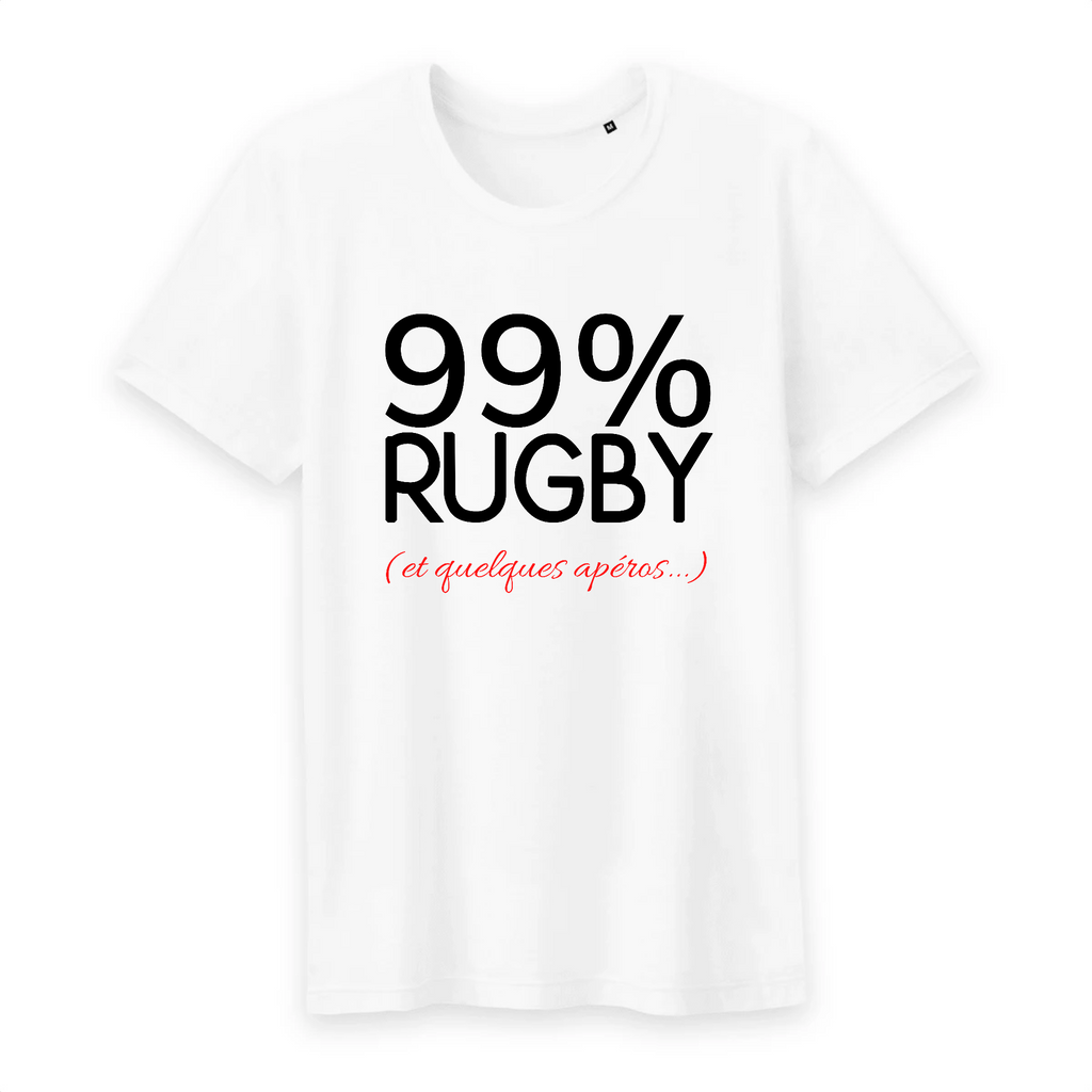 T Shirt Homme 100 Coton Bio 99 Rugby Et Quelques Aperos Bichette Cadeaux Humour