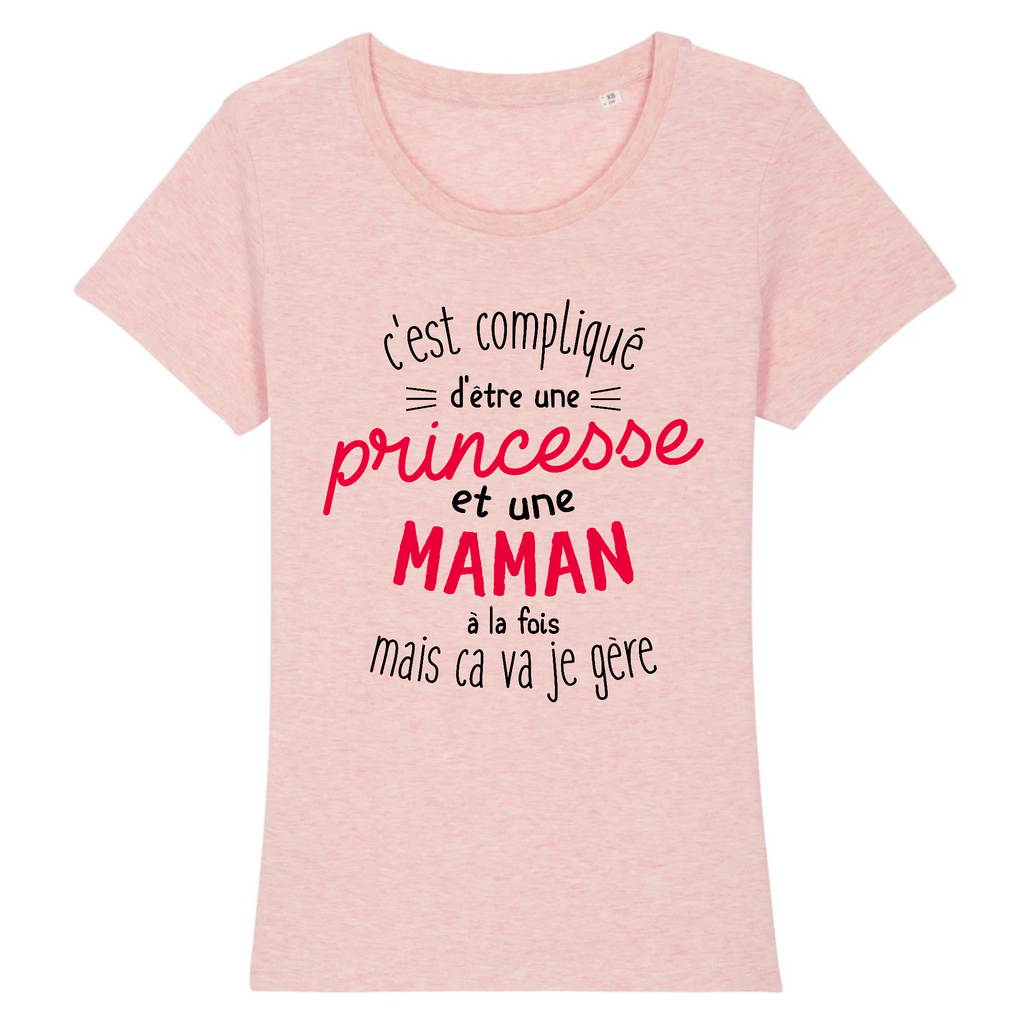 T Shirt Femme 100 Coton Bio C Est Complique D Etre Une Princesse Et U Bichette Cadeaux Humour