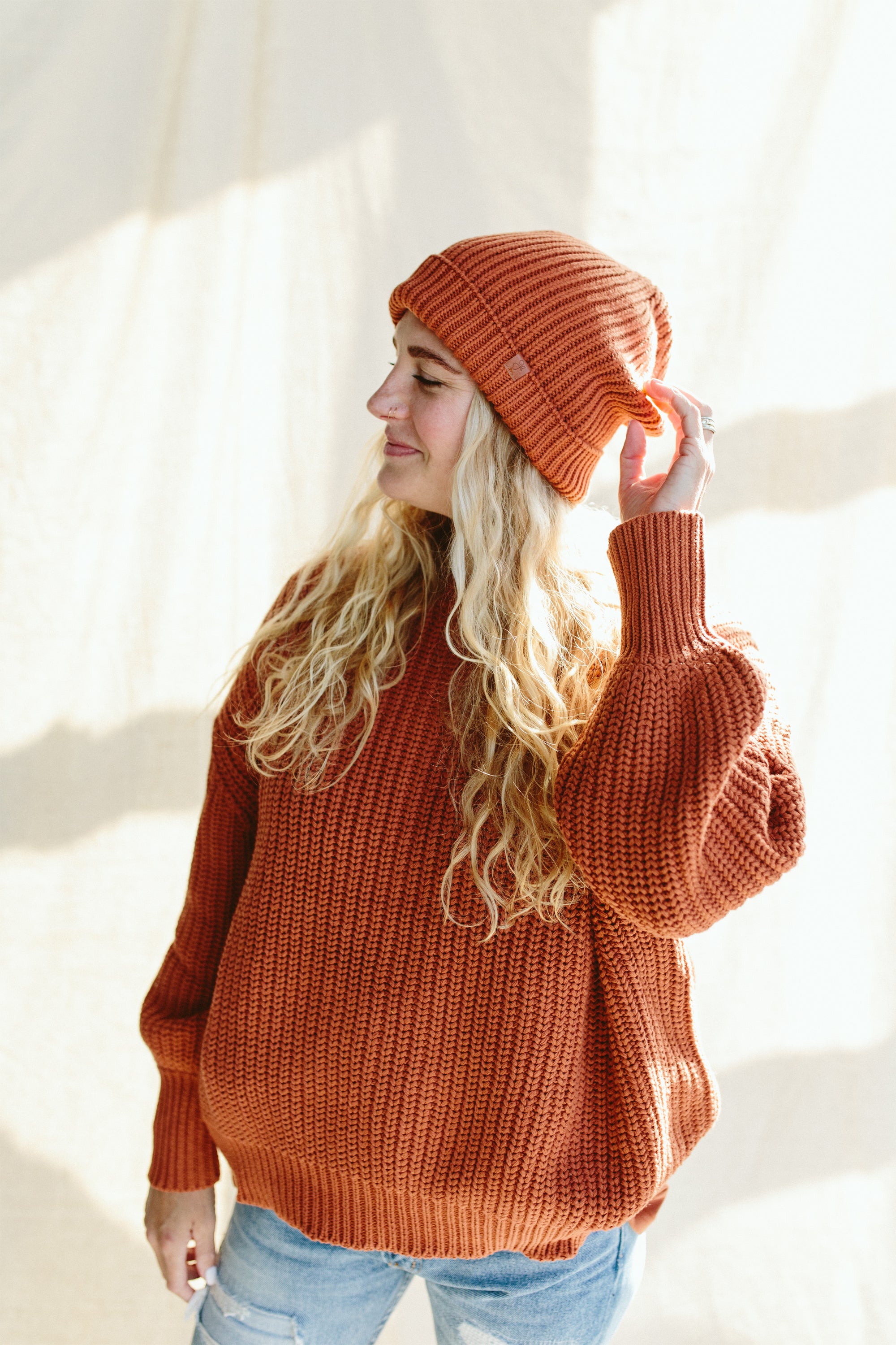 WOMENS CHUNKY KNIT SWEATER | CLAY-image-9