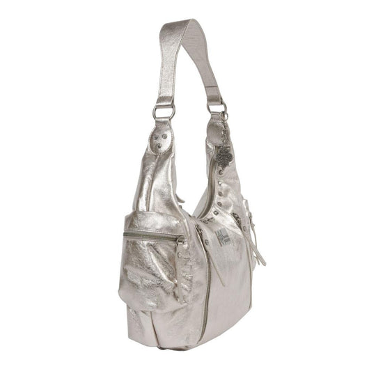 silver leather hobo bag