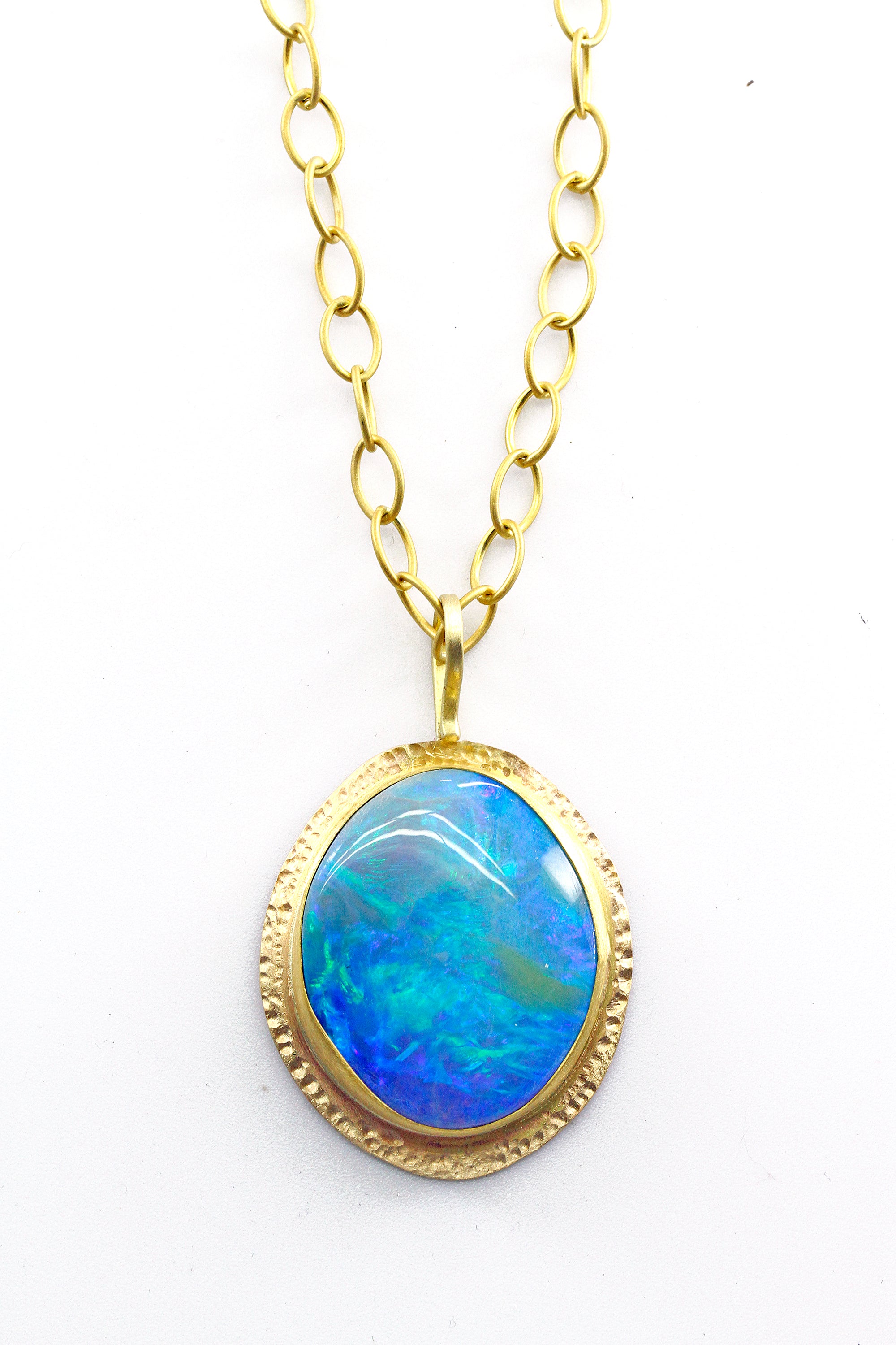 Boulder Opal Pendant 22k Gold 18k Gold