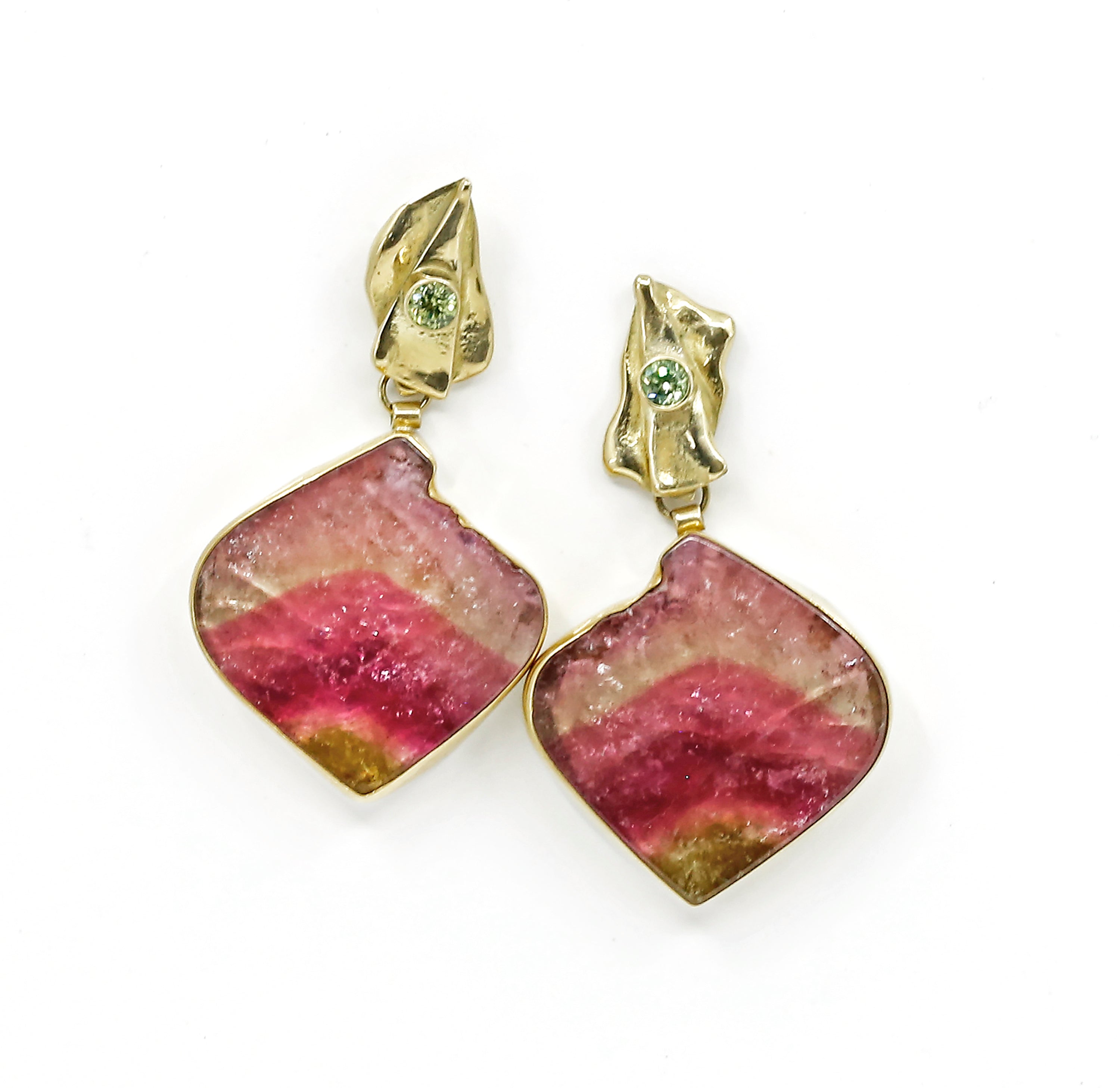 Jennifer Kalled Watermelon Tourmaline Earrings