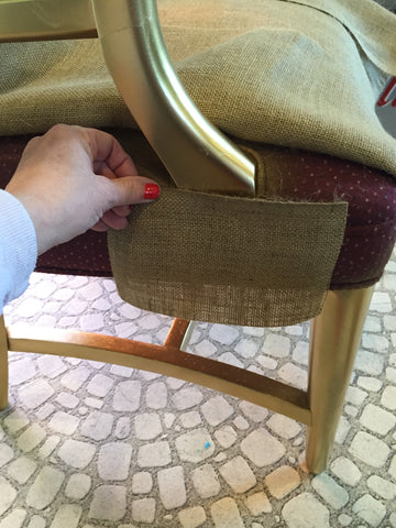 Monogram Burlap Chair - Reupholster Tutorial