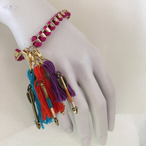 attach tassels to bracelet with lobster claws