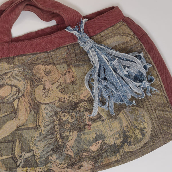 HowTo Make Denim Tassels - Tapestry Tote Bag - shop now