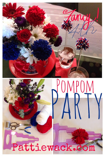 4th of July DIY Pompom Centerpiece 