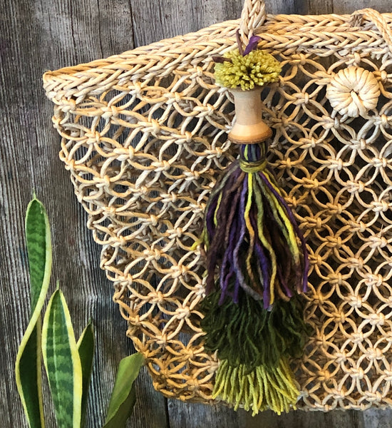 Straw Purse TieredTassel