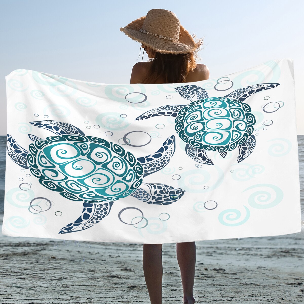 Sea Turtle Large Beach Towel - Coastal Passion