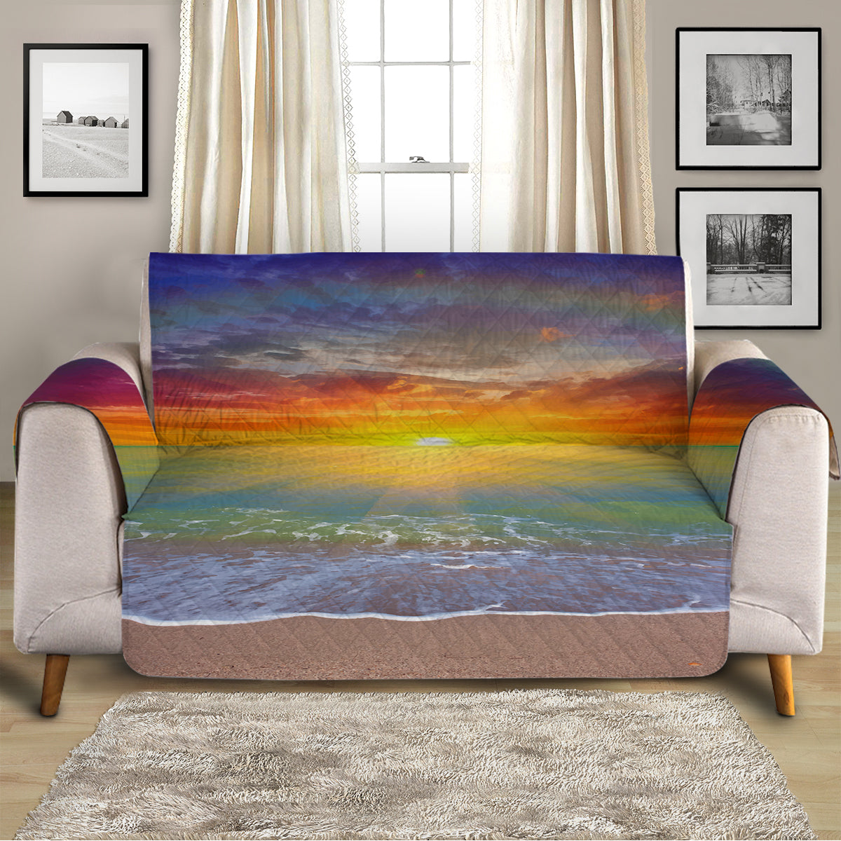 Couch Cover Sunset Beach By Coastal Passion