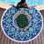 Blue Mandala Turtle Round Beach Towel