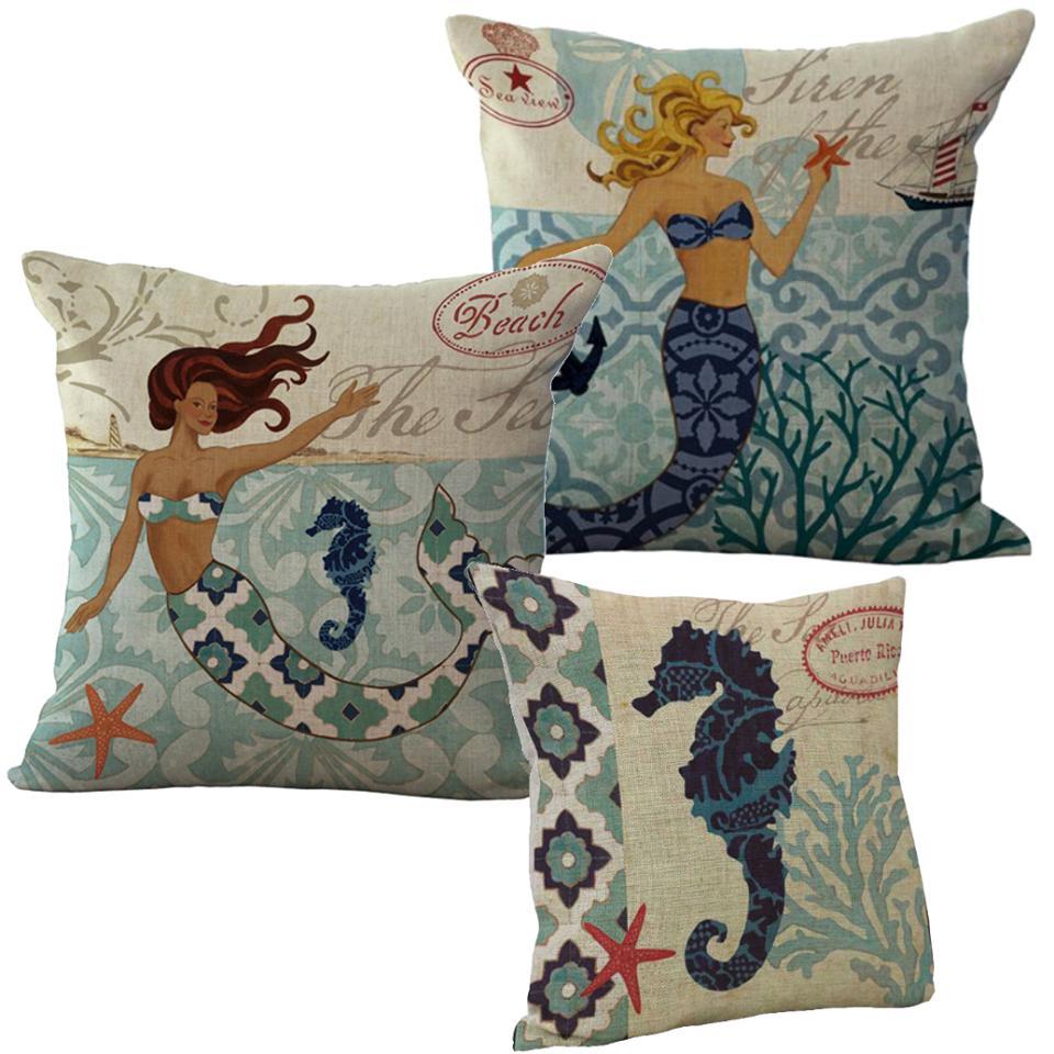 Coastal Passion Pillow Cover Postcard From The Sea Pillow Cover