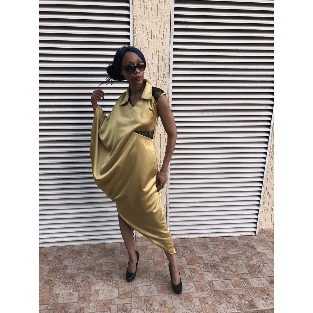 gold kaftan dress