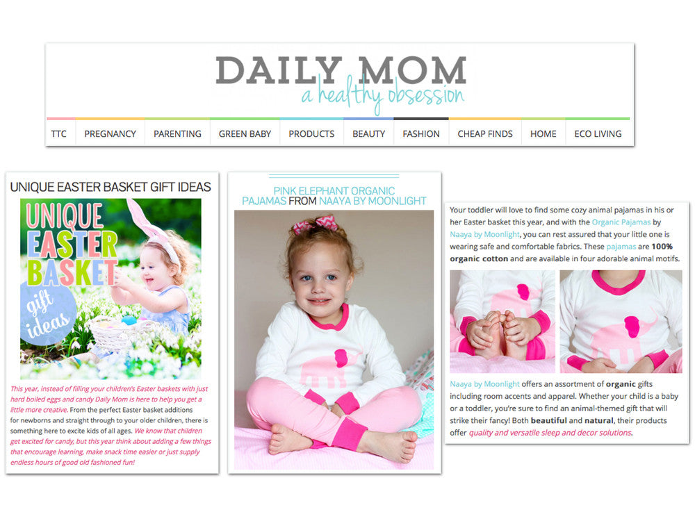 Daily Mom Naaya by Moonlight - Pink Elephant Organic Pajamas