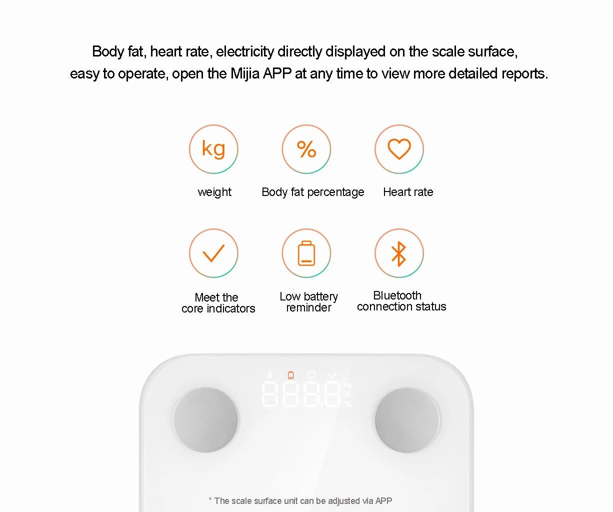 XiaoMi Mijia Smart Body Composition Scale 2 | 2nd Generation | LED Display  | Bluetooth 5.0