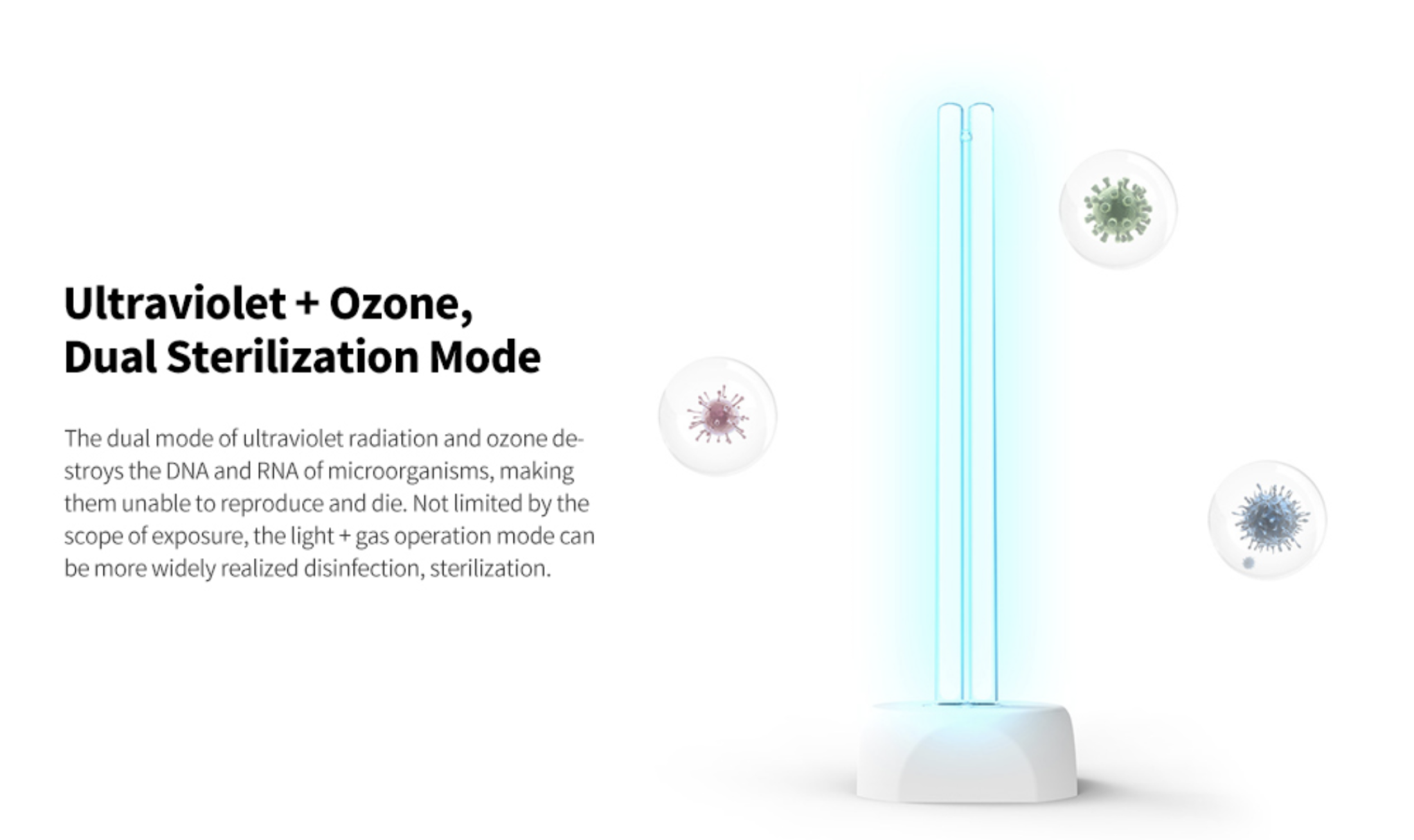 Xiaomi huayi mijia Household Disinfection Germicidal Lamp UV Ozone Sterilization Light 38W 360