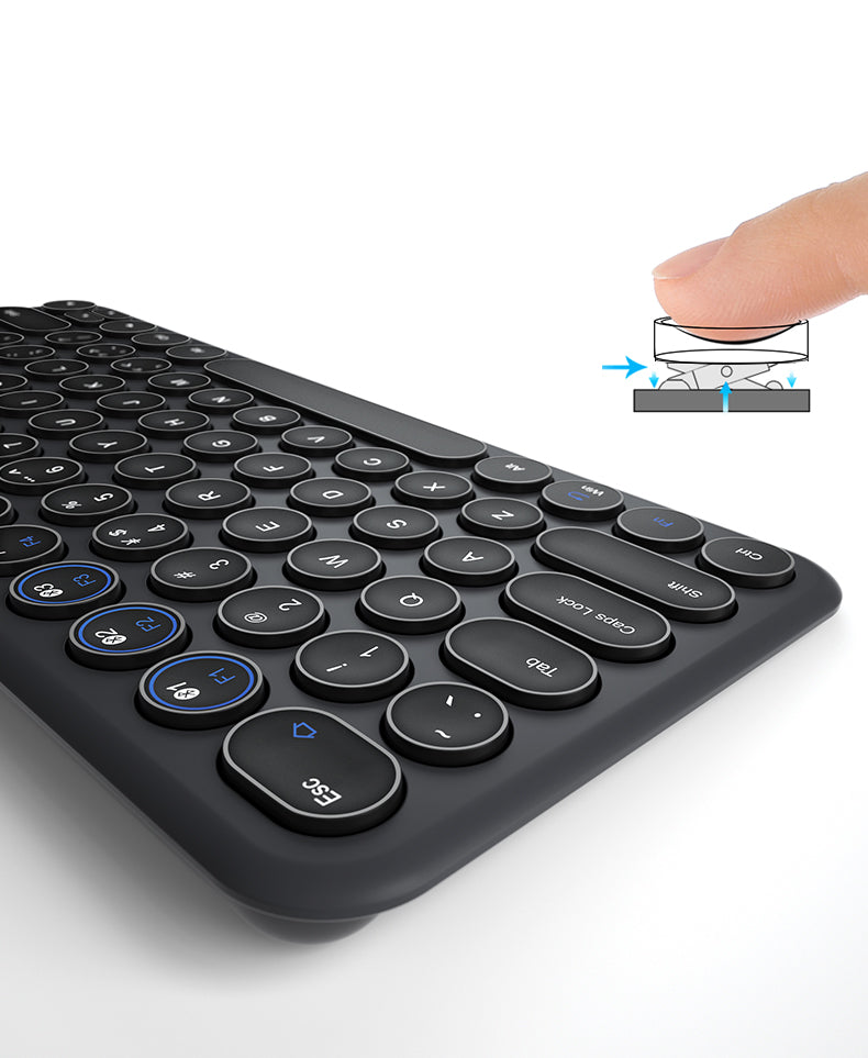 minimalistic BOW HB098S Multi-device Portable Wireless Keyboard Black