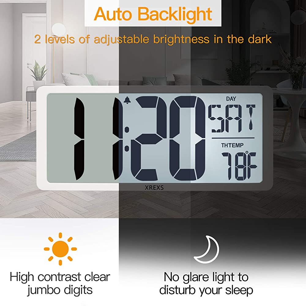 With Auto Backlight digital clock