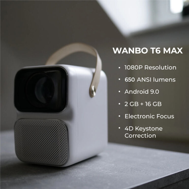 PROYECTOR XIAOMI WANBO T6 MAX FHD/HDR/ANDROID 9/WIFI/BLANCO - TECNOGA