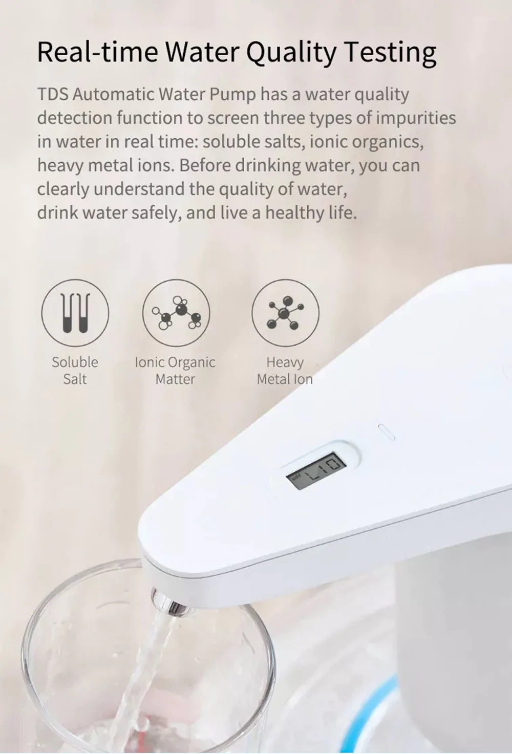 Xiaomi XiaoLang TDS Automatic Water Pump Touch Switch Mini Wireless USB Rechargeable Electric Dispenser Drinking Water  in india furper