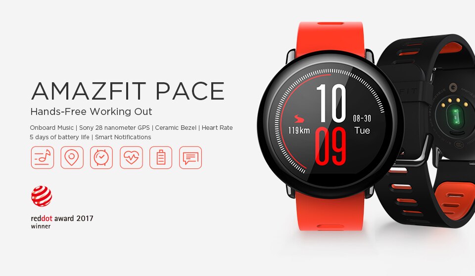 Xiaomi Amazfit Pace Smartwatch - Black (English Version) - Furper