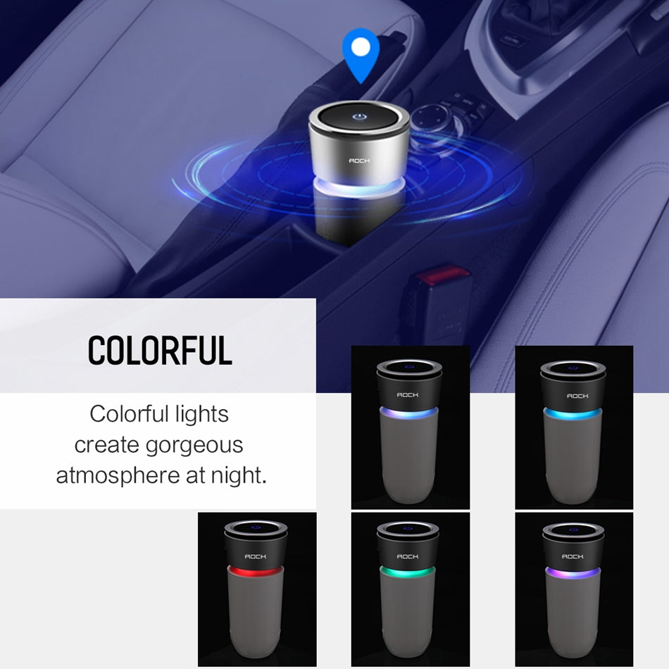 Rock cup holder car air purifier