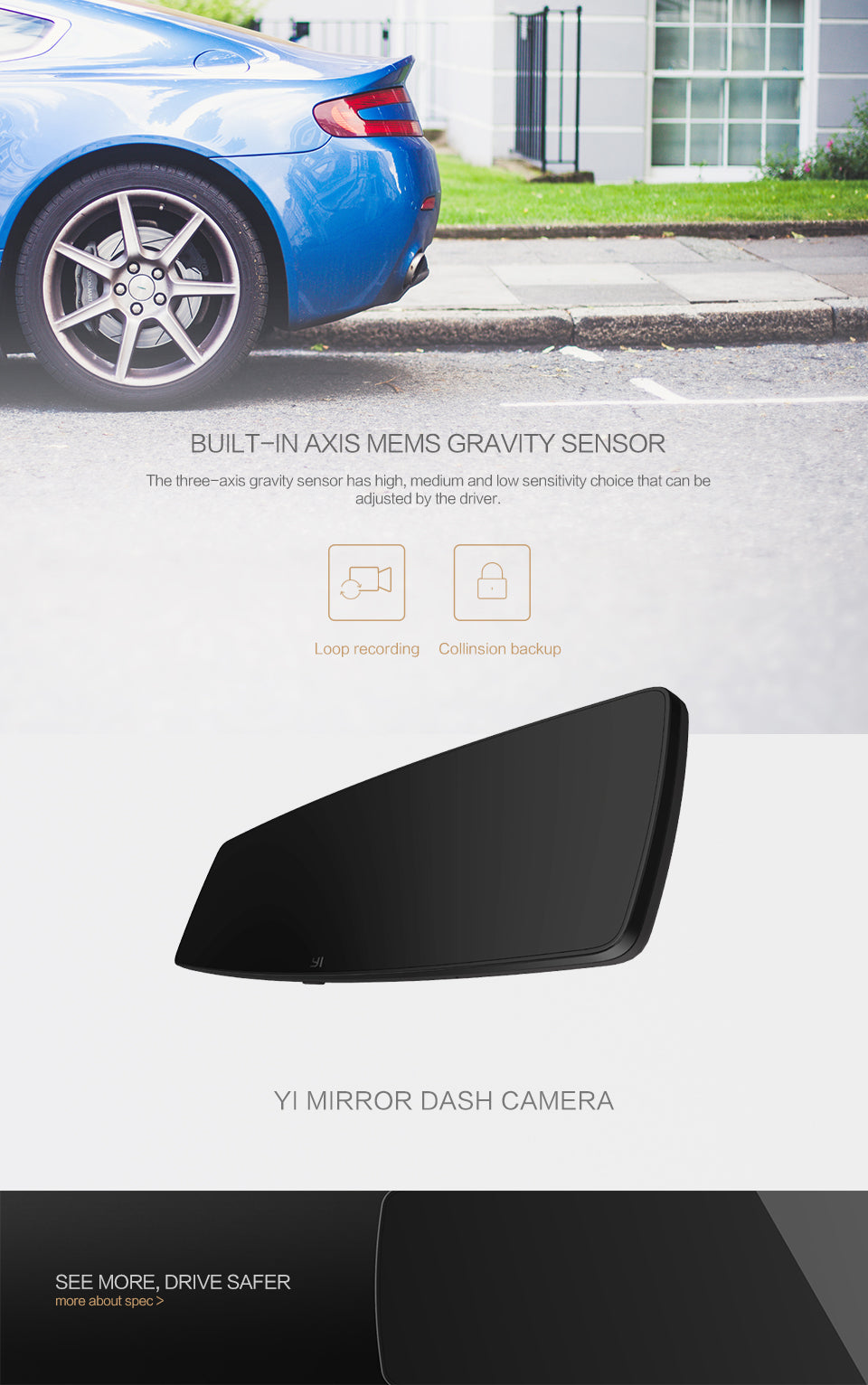 Yi Mirror Dash Camera Recorder India 