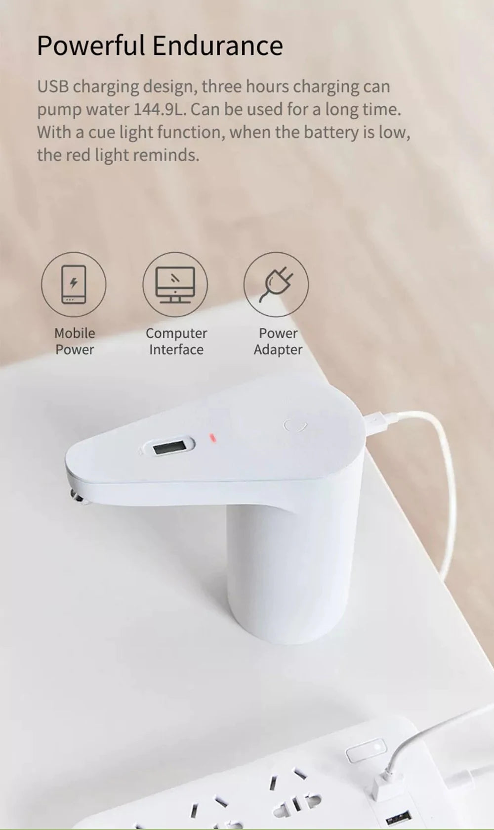 Xiaomi XiaoLang TDS Automatic Water Pump Touch Switch Mini Wireless USB Rechargeable Electric Dispenser Drinking Water  in india furper