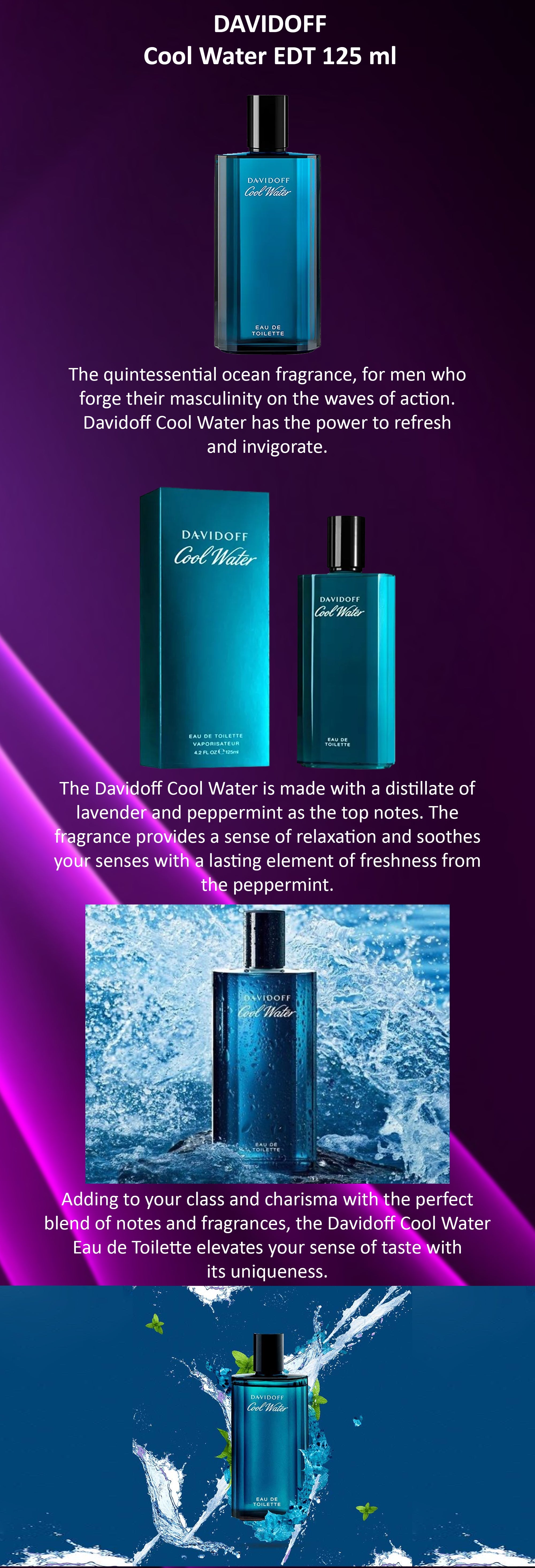 Cool Water EDT For Men 125ml