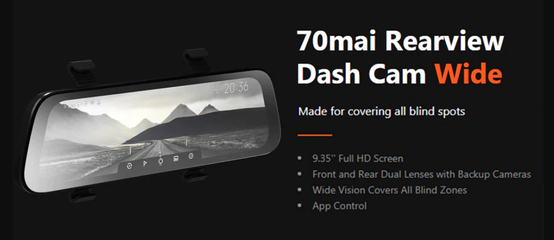 70mai rear view wide dvr in india