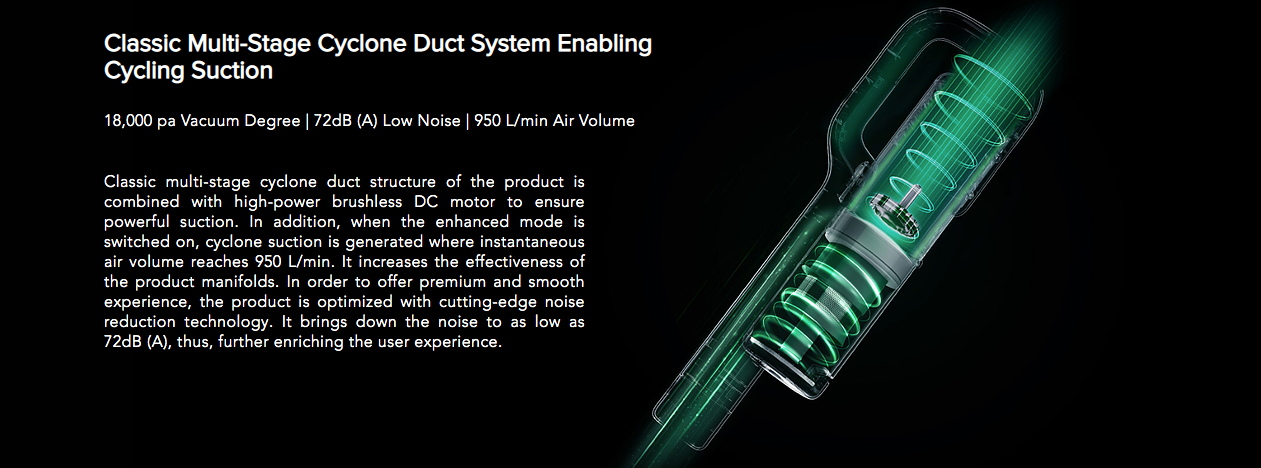 Classic Multi-Stage Cyclone Duct System Enabling Cycling Suction